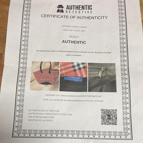 Burberry Blue Label Red and Black Plaid Tote  Free COA included ! Like new ! - Picture 2 of 15
